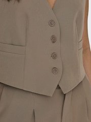 ONLY Brown Tailored Waistcoat - Image 5 of 7