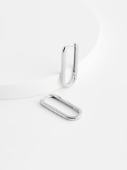 Sterling Silver Oval Hoop Earrings - Image 1 of 10