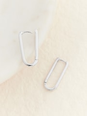 Sterling Silver Oval Hoop Earrings - Image 2 of 10
