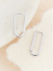 Sterling Silver Oval Hoop Earrings - Image 3 of 10