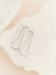 Sterling Silver Oval Hoop Earrings - Image 4 of 10