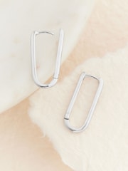 Sterling Silver Oval Hoop Earrings - Image 6 of 10