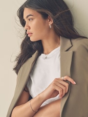 Sterling Silver Oval Hoop Earrings - Image 8 of 10