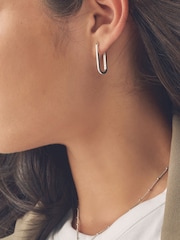 Sterling Silver Oval Hoop Earrings - Image 9 of 10