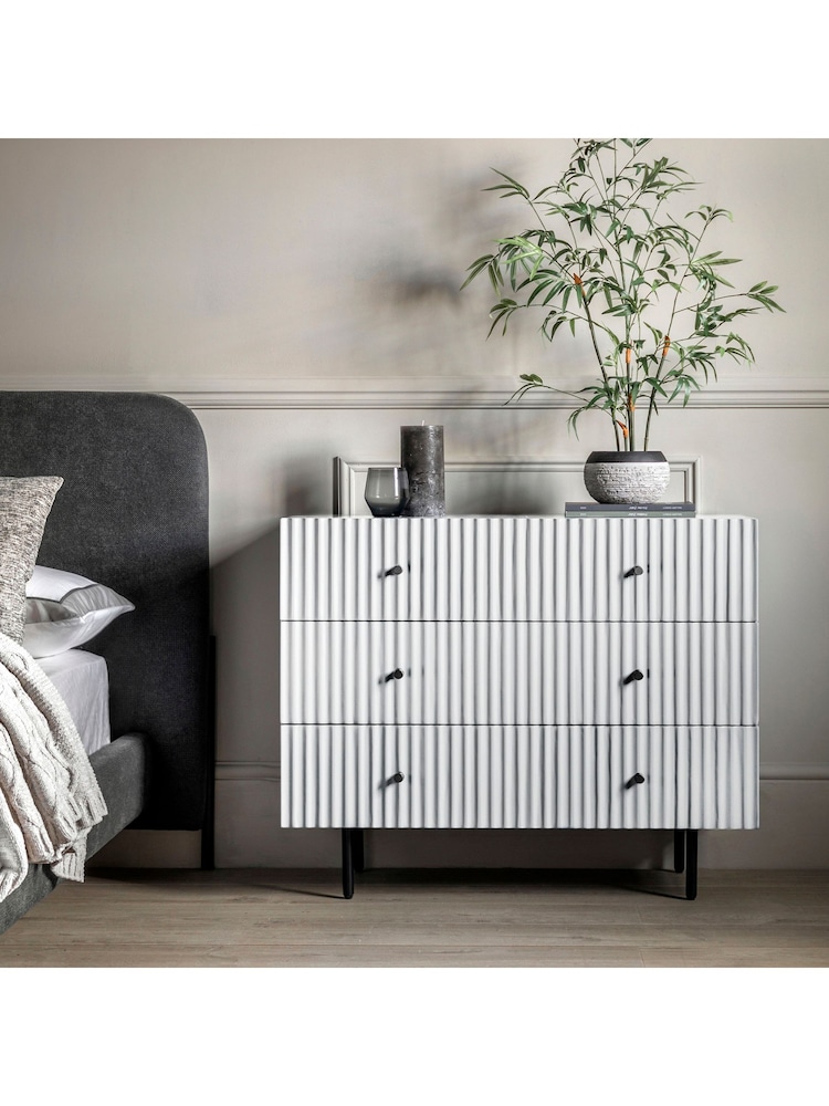 Gallery Home White Tetouan 3 Drawer Chest - Image 1 of 6