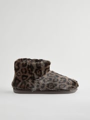 Animal Print Faux Fur Boot Slippers - Image 4 of 7