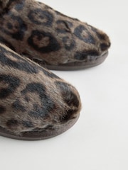 Animal Print Faux Fur Boot Slippers - Image 6 of 7