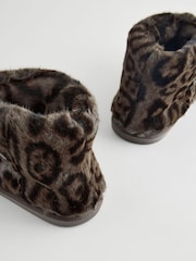 Animal Print Faux Fur Boot Slippers - Image 7 of 7