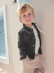 Charcoal Grey/Cement 100% Cotton Jersey Shirt and Joggers Set 3 Piece (3mths-7yrs) - Image 2 of 9