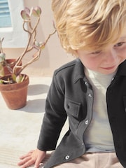 Charcoal Grey/Cement 100% Cotton Jersey Shirt and Joggers Set 3 Piece (3mths-7yrs) - Image 3 of 9