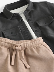 Charcoal Grey/Cement 100% Cotton Jersey Shirt and Joggers Set 3 Piece (3mths-7yrs) - Image 9 of 9