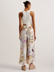 Ted Baker White Tirsso Rib Knit Bodice Mockable Jumpsuit - Image 3 of 5
