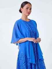 Roman Blue Chiffon Drape Cover-Up - Image 4 of 5