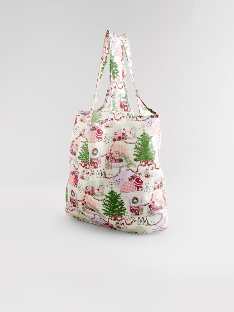 Cath Kidston Christmas Fold Away Shopper - Image 1 of 4