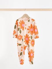 Grün, Blume - Baby-Schlafanzüge mit 2-Wege-Reißverschluss und Floral-Print aus 100 % Baumwolle im 3er-Pack (0 Monate bis 2 Jahre) - Bild 5 von 11