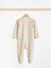 Grün, Blume - Baby-Schlafanzüge mit 2-Wege-Reißverschluss und Floral-Print aus 100 % Baumwolle im 3er-Pack (0 Monate bis 2 Jahre) - Bild 6 von 11