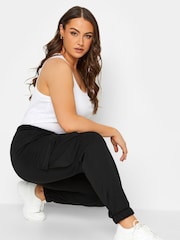 Yours Curve Black Cargo Joggers - Image 2 of 5