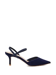 Dune London Blue Wide Fit Classical Elasticated Open Courts - Image 2 of 6