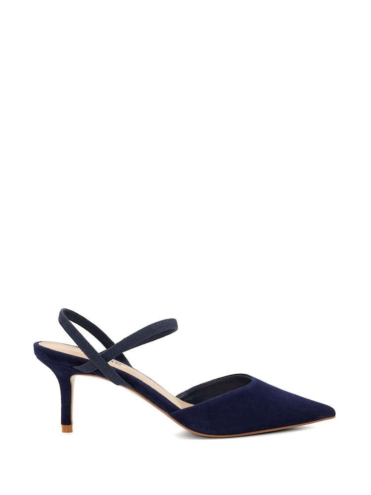 Dune London Blue Wide Fit Classical Elasticated Open Courts - Image 2 of 6