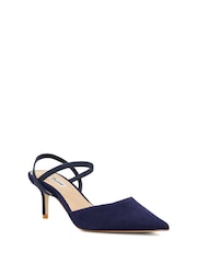 Dune London Blue Wide Fit Classical Elasticated Open Courts - Image 3 of 6