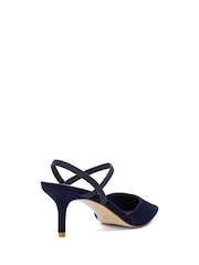 Dune London Blue Wide Fit Classical Elasticated Open Courts - Image 4 of 6