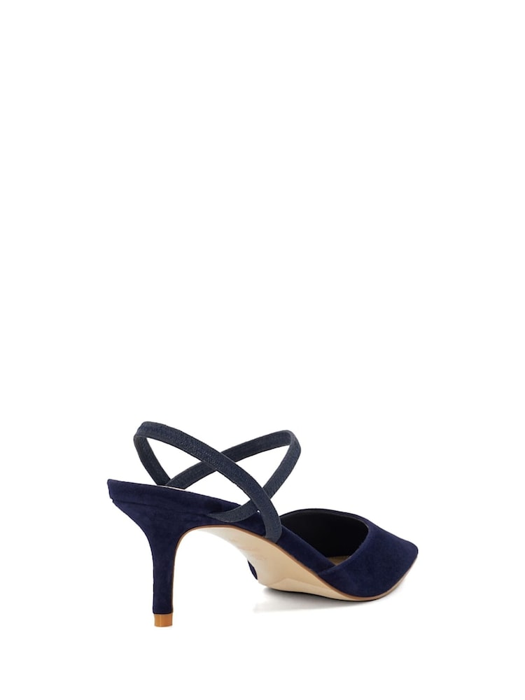 Dune London Blue Wide Fit Classical Elasticated Open Courts - Image 4 of 6