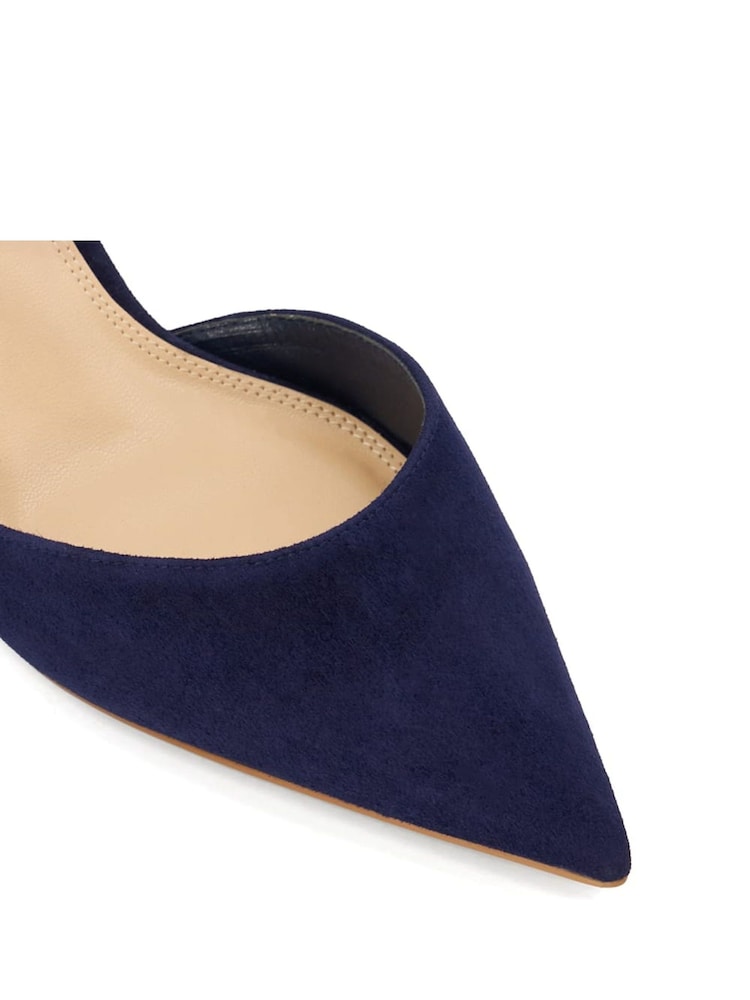 Dune London Blue Wide Fit Classical Elasticated Open Courts - Image 6 of 6