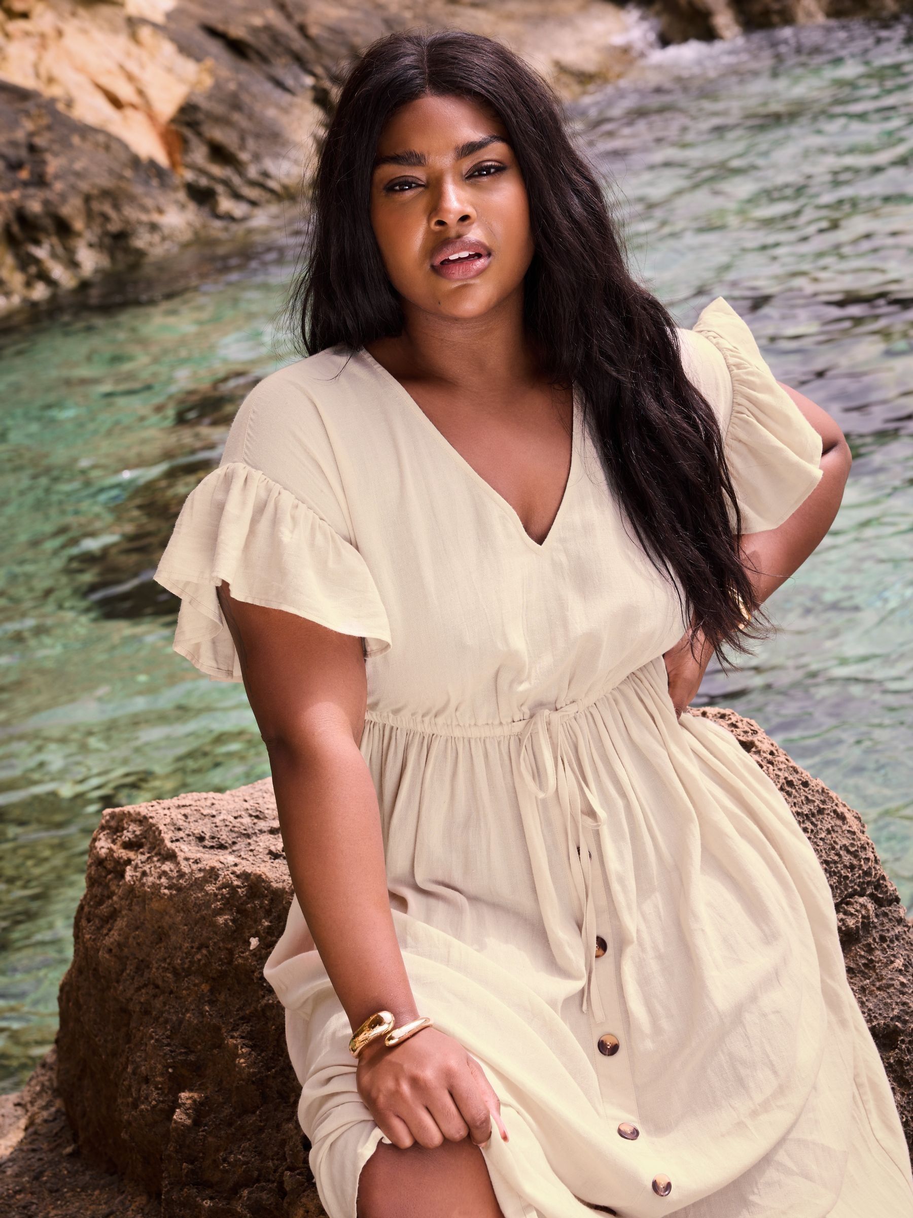 Buy Yours Curve Stone Brown Boho Maxi Dress from Next USA