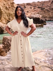 Yours Curve Stone Brown Boho Maxi Dress - Image 2 of 7
