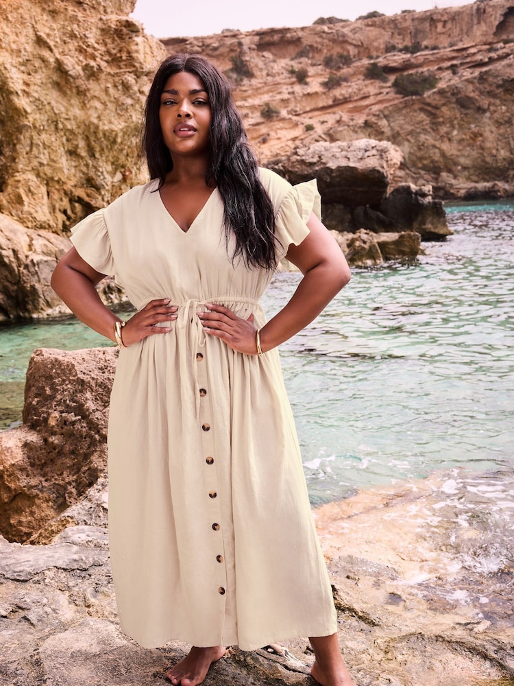 Yours Curve Stone Brown Boho Maxi Dress - Image 2 of 7