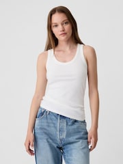 Gap White Soft Ribbed Sleeveless Vest Top - Image 1 of 5