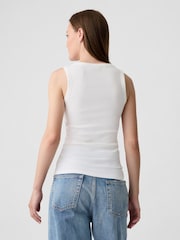 Gap White Soft Ribbed Sleeveless Vest Top - Image 2 of 5