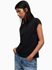 AllSaints Black Esme T-Shirt - Image 1 of 6