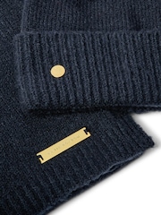 Katie Loxton Blue Boxed Fine Knitted Hat & Scarf Set - Image 4 of 4