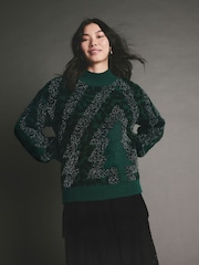 Green Animal Knitted Christmas Jumper - Image 1 of 8