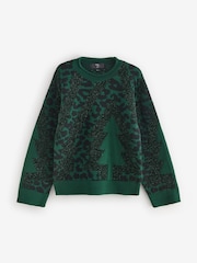 Green Animal Knitted Christmas Jumper - Image 6 of 8