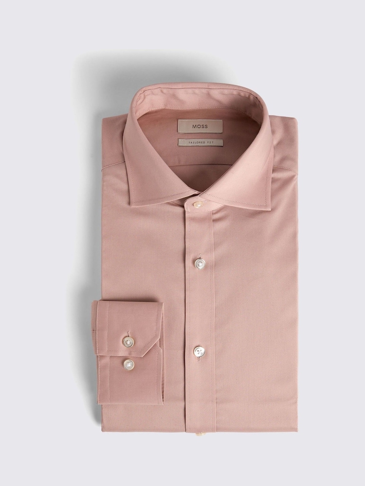 MOSS peach Pink Tailored Stretch Shirt - Image 4 of 4 MOSS peach Pink Tailored Stretch Shirt - Image 4 of 4