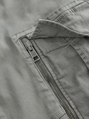 Pale Green Slim Fit Zip Detail Stretch Cargo Trousers - Image 10 of 11