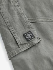 Pale Green Slim Fit Zip Detail Stretch Cargo Trousers - Image 9 of 11