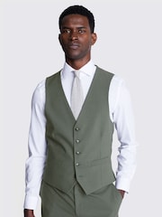 DKNY Sage Green Slim Fit Waistcoat - Image 1 of 3