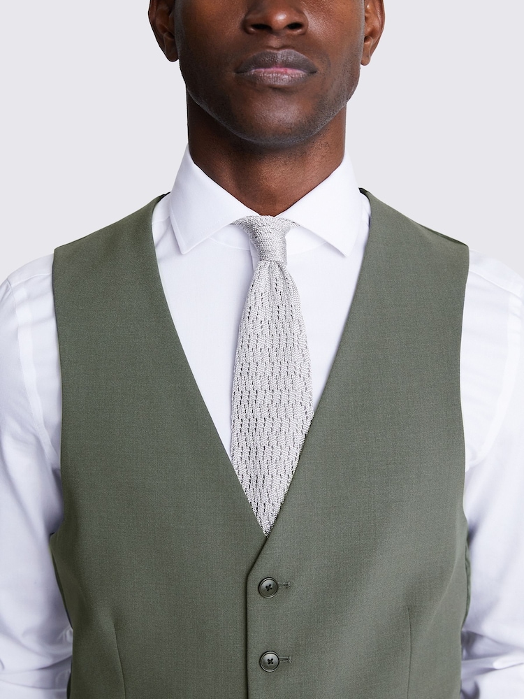 DKNY Sage Green Slim Fit Waistcoat - Image 3 of 3