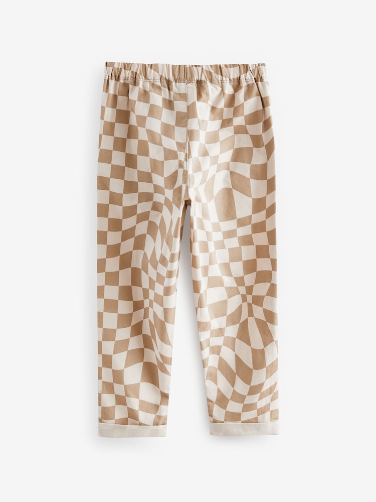 Neutral 100% Cotton Checkerboard Trousers (3-16yrs) - Image 2 of 3