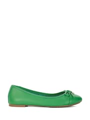 Зеленый - Dune London Hallo Charm Trim Leather Ballet Shoes - Изображение 3 из 7