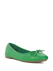 Зеленый - Dune London Hallo Charm Trim Leather Ballet Shoes - Изображение 4 из 7