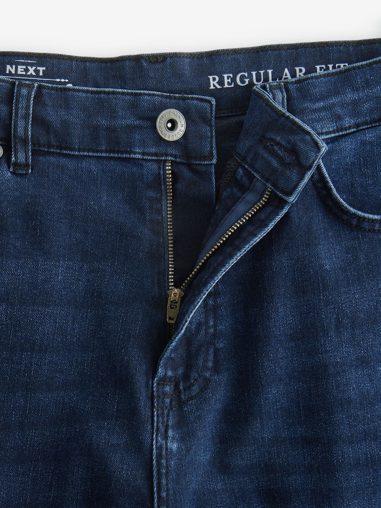 Bardzo ciemny niebieski - Regular Tapered Fit Classic Stretch Jeans - Image 10 of 11