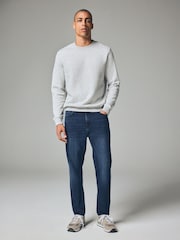 Bardzo ciemny niebieski - Regular Tapered Fit Classic Stretch Jeans - Image 3 of 11