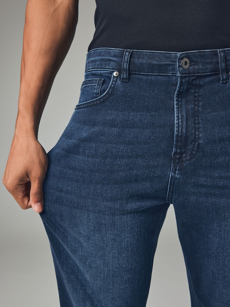 Bardzo ciemny niebieski - Regular Tapered Fit Classic Stretch Jeans - Image 4 of 11