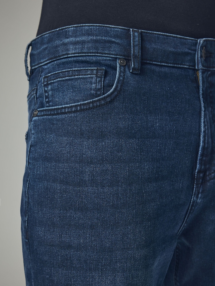 Bardzo ciemny niebieski - Regular Tapered Fit Classic Stretch Jeans - Image 6 of 11