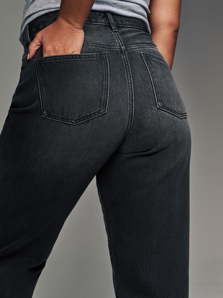 Washed Black Hourglass Rigid Straight Leg 100% Cotton Jeans - Image 5 of 7