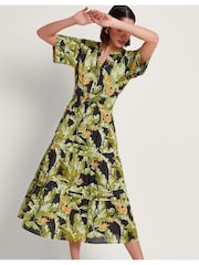 Monsoon Black 100% Cotton Print Carmina Dress - Image 2 of 6